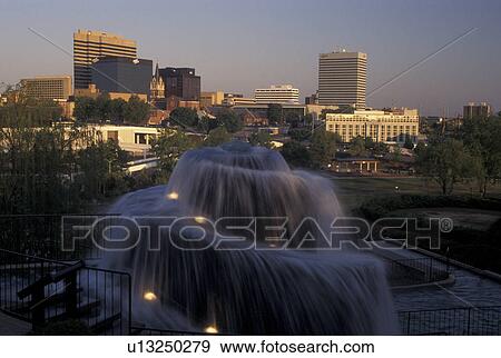Columbia, SC, South Carolina, Skyline of downtown Columbia from the fountain at Sydney Park. View Large Photo Image Stock Photo - Columbia, SC, South Carolina, Skyline of downtown Columbia from the fountain at Sydney Park.. Fotosearch