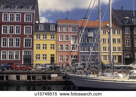 Copenhagen, Denmark, canal, Scandinavia, Sjaelland, Europe, Boats docked along Nyhavn (New Harbor) in the scenic city of Copenhagen View Large Photo Image Stock Photography - Copenhagen, Denmark, canal, Scandinavia, Sjaelland, Europe, Boats docked along Nyhavn (New Harbor) in the scenic city of Copenhagen. Fotosearch