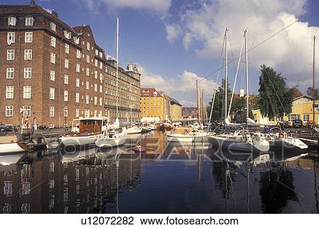 Copenhagen, Denmark, Scandinavia, Sjaelland, Europe, Boats along the canal in the scenic city of Copenhagen. View Large Photo Image Stock Image - Copenhagen, Denmark, Scandinavia, Sjaelland, Europe, Boats along the canal in the scenic city of Copenhagen. . Fotosearch