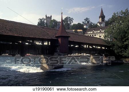 covered bridge, Switzerland, Luzern, Lucerne, Spreuerbrucke, Europe, The 15th century Spreuerbruke, covered bridge crosses the Reuss River in Luzern. View Large Photo Image Stock Image - covered bridge, Switzerland, Luzern, Lucerne, Spreuerbrucke, Europe, The 15th century Spreuerbruke, covered bridge crosses the Reuss River in Luzern.. Fotosearch