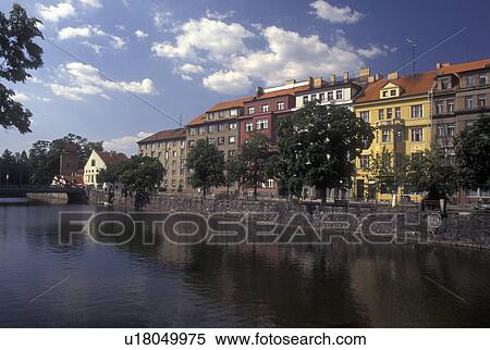 Czech Republic, Ceske Budejovice, Budweis, Southern Bohemia, Canal along the town of Budweis. View Large Photo Image Stock Photography - Czech Republic, Ceske Budejovice, Budweis, Southern Bohemia, Canal along the town of Budweis.. Fotosearch