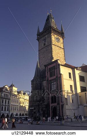 Czech Republic, Prague, Praha, Central Bohemia, Old Town Hall in Old Town Square in the city of Prague. View Large Photo Image Stock Photo - Czech Republic, Prague, Praha, Central Bohemia, Old Town Hall in Old Town Square in the city of Prague.. Fotosearch