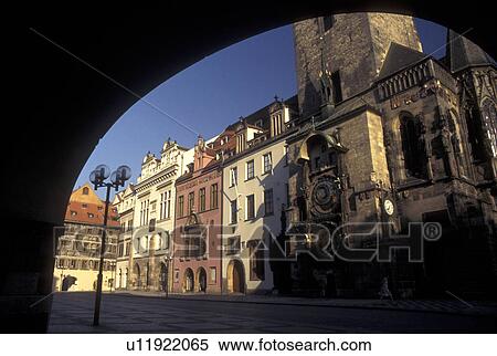 Czech Republic, Prague, Praha, Central Bohemia, View from an arcade of Old Town Hall in Old Town Square in the city of Prague. View Large Photo Image Stock Photography - Czech Republic, Prague, Praha, Central Bohemia, View from an arcade of Old Town Hall in Old Town Square in the city of Prague.. Fotosearch