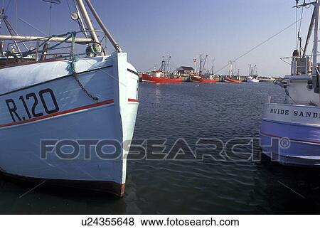 Denmark, Romo, Jylland, Scandinavia, Europe, Fishing boats docked in Havneby Harbor on the North Sea on Romo Island. View Large Photo Image Stock Photo - Denmark, Romo, Jylland, Scandinavia, Europe, Fishing boats docked in Havneby Harbor on the North Sea on Romo Island.. Fotosearch