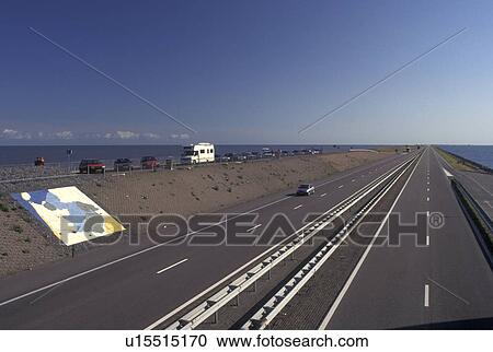 dike, Holland, Netherlands, Europe, North Sea, Noordzee, Nordsee, Waddenzee, Visitor Center along the 30-km long Afsluitdijk or Barrier Dyke along IJsselmeer Lake connects the provinces of Noord-Holland (North Holland) and Friesland View Large Photo Image Stock Image - dike, Holland, Netherlands, Europe, North Sea, Noordzee, Nordsee, Waddenzee, Visitor Center along the 30-km long Afsluitdijk or Barrier Dyke along IJsselmeer Lake connects the provinces of Noord-Holland (North Holland) and Friesland. Fotosearch
