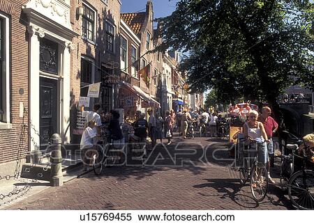 Edam, Holland, Netherlands, Noord-Holland, Europe, Shops along a pedestrian street in the city of Edam. View Large Photo Image Stock Photography - Edam, Holland, Netherlands, Noord-Holland, Europe, Shops along a pedestrian street in the city of Edam.. Fotosearch