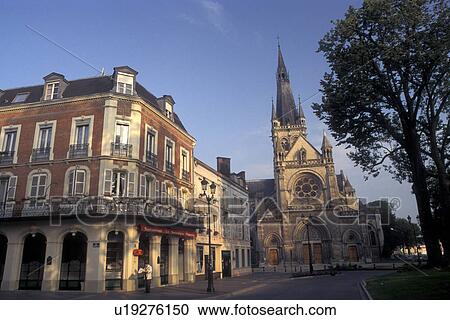 Stock Image -  Epernay, Champagne, France, Marne, Europe, Downtown Epernay in the Champagne Region of France.. Fotosearch