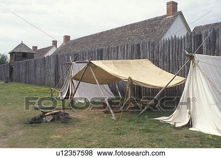 fort, Thunder Bay, Canada, Ontario, Voyageur Encampment at Old Fort William, Fur Trading Post, in Thunder Bay. View Large Photo Image Stock Photo - fort, Thunder Bay, Canada, Ontario, Voyageur Encampment at Old Fort William, Fur Trading Post, in Thunder Bay.. Fotosearch