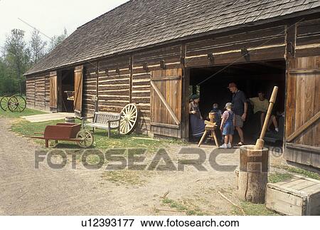 fort, Thunder Bay, Canada, Ontario, Demonstration at the Equipment Barn on the Farm at Old Fort William, Fur Trading Post, in Thunder Bay. View Large Photo Image Stock Photo - fort, Thunder Bay, Canada, Ontario, Demonstration at the Equipment Barn on the Farm at Old Fort William, Fur Trading Post, in Thunder Bay.. Fotosearch