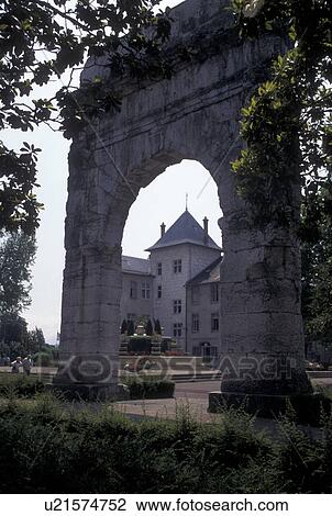 France, Aix-Les-Bains, Savoie, Rhone-Alpes, Europe, Arc de Campanus, Roman relics, in the spa resort town of Aix-les-Bains. View Large Photo Image Stock Image - France, Aix-Les-Bains, Savoie, Rhone-Alpes, Europe, Arc de Campanus, Roman relics, in the spa resort town of Aix-les-Bains.. Fotosearch