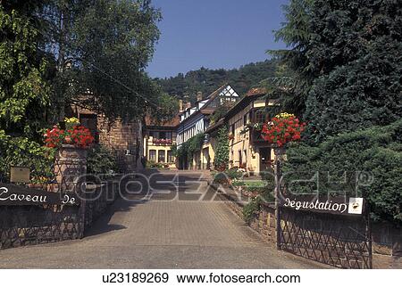 France, Alsace, Eguisheim, Haut-Rhin, Europe, wine region, Wine house in the village of Equisheim in the wine region of Alsace. View Large Photo Image Stock Photo - France, Alsace, Eguisheim, Haut-Rhin, Europe, wine region, Wine house in the village of Equisheim in the wine region of Alsace.. Fotosearch