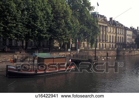 France, Alsace, Strasbourg, Bas-Rhin, Europe, wine region, Barge along the Ill River in the city of Strasbourg, the capital of Bas-Rhin, in the wine region of Alsace. View Large Photo Image Stock Image - France, Alsace, Strasbourg, Bas-Rhin, Europe, wine region, Barge along the Ill River in the city of Strasbourg, the capital of Bas-Rhin, in the wine region of Alsace.. Fotosearch
