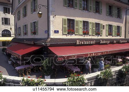 France, Annecy, outdoor cafT, Haute-Savoie, Rhone-Alpes, Europe, Outdoor cafes along the Thiou canal in the old town of Annecy. View Large Photo Image Picture - France, Annecy, outdoor cafT, Haute-Savoie, Rhone-Alpes, Europe, Outdoor cafes along the Thiou canal in the old town of Annecy. . Fotosearch
