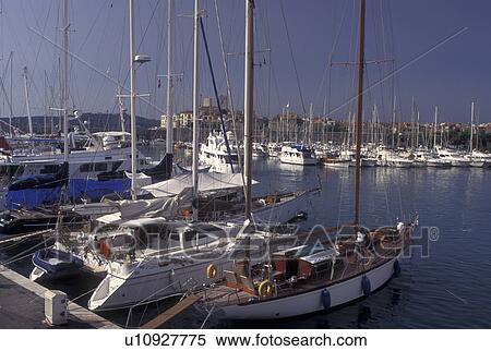 France, Antibes, Cote d' Azur, harbor, Provence, Alpes-Maritimes, Europe, Boats docked in Port Vauban Harbor on the Mediterranean Sea in the city of Antibes. View Large Photo Image Stock Photography - France, Antibes, Cote d' Azur, harbor, Provence, Alpes-Maritimes, Europe, Boats docked in Port Vauban Harbor on the Mediterranean Sea in the city of Antibes.. Fotosearch