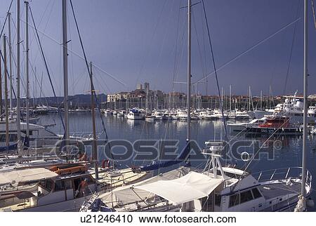 France, Antibes, Cote d' Azur, Provence, Alpes-Maritimes, Europe, Boats docked in Port Vauban Harbor on the Mediterranean Sea in the city of Antibes. View Large Photo Image Stock Image - France, Antibes, Cote d' Azur, Provence, Alpes-Maritimes, Europe, Boats docked in Port Vauban Harbor on the Mediterranean Sea in the city of Antibes.. Fotosearch