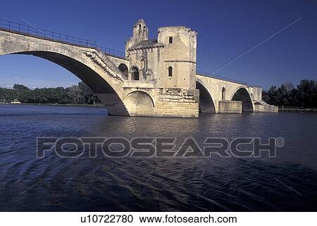 France, Avignon, Provence, Vaucluse, Europe, 12th century Pont St-Benezet on the Rhone River in Avignon. A popular old children's song was named after the bridge 'sur le pont d'Avignon'. View Large Photo Image Stock Image - France, Avignon, Provence, Vaucluse, Europe, 12th century Pont St-Benezet on the Rhone River in Avignon. A popular old children's song was named after the bridge 'sur le pont d'Avignon'.. Fotosearch