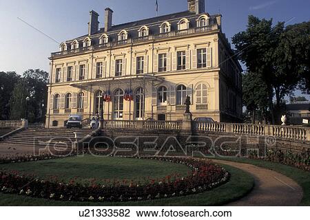 Stock Image -  France, Champagne, Epernay, Marne, Europe, Town Hall in the city of Epernay in the Champagne Region of France.. Fotosearch