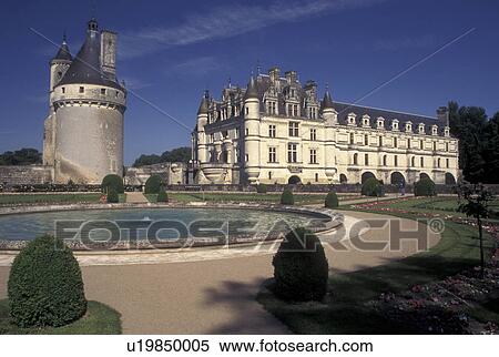 France, Chenonceau, castle, Loire Valley, Loire Castle Region, Indre-et-Loire, Europe, 16th century Chateau de Chenonceau and gardens. View Large Photo Image Stock Photography - France, Chenonceau, castle, Loire Valley, Loire Castle Region, Indre-et-Loire, Europe, 16th century Chateau de Chenonceau and gardens.. Fotosearch