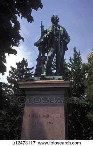 France, Colmar, Alsace, Haut-Rhin, Europe, wine region, Statue of Bertholdi outside the Bertholdi Museum, creator of the Statue of Liberty, in the town of Colmar, capital of Haut-Rhin, in the wine region of Alsace. View Large Photo Image Stock Photo - France, Colmar, Alsace, Haut-Rhin, Europe, wine region, Statue of Bertholdi outside the Bertholdi Museum, creator of the Statue of Liberty, in the town of Colmar, capital of Haut-Rhin, in the wine region of Alsace.. Fotosearch