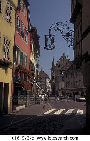 Stock Photography -  France, Colmar, Alsace, Haut-Rhin, Europe, wine region, Downtown Colmar, capital of Haut-Rhin, in the wine region of Alsace.. Fotosearch