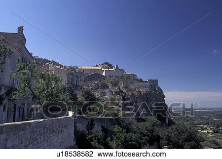 France, Les Baux de Provence, Bouche-du-Rhone, Provence, Europe, View of the fortified medieval village of Les Baux de Provence situated on the Alphilles foothill. View Large Photo Image Stock Image - France, Les Baux de Provence, Bouche-du-Rhone, Provence, Europe, View of the fortified medieval village of Les Baux de Provence situated on the Alphilles foothill.. Fotosearch