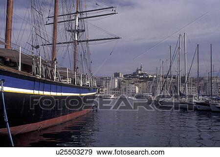 France, Marseille, Provence, Cote d' Azur, Bouche-du-Rhone, Marseilles, Europe, Vieux Port in the city of Marseille on the Mediterranean Sea. View Large Photo Image Stock Photo - France, Marseille, Provence, Cote d' Azur, Bouche-du-Rhone, Marseilles, Europe, Vieux Port in the city of Marseille on the Mediterranean Sea.. Fotosearch