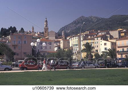 France, Menton, Cote d' Azur, Alpes-Maritimes, Europe, Old Town of Menton View Large Photo Image Stock Photo - France, Menton, Cote d' Azur, Alpes-Maritimes, Europe, Old Town of Menton. Fotosearch