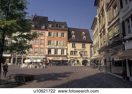 Stock Image -  France, Mulhouse, Alsace, Haut-Rhin, Europe, Downtown Mulhouse. Fotosearch