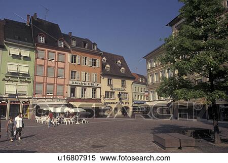 Stock Photography -  France, Mulhouse, Alsace, Haut-Rhin, Europe, Downtown Mulhouse. Fotosearch