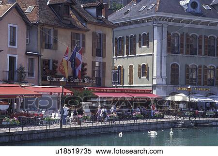 France, outdoor cafT, Annecy, Haute-Savoie, Rhone-Alpes, Europe, Outdoor cafes along the Thiou canal in the old town of Annecy. View Large Photo Image Stock Photography - France, outdoor cafT, Annecy, Haute-Savoie, Rhone-Alpes, Europe, Outdoor cafes along the Thiou canal in the old town of Annecy. . Fotosearch