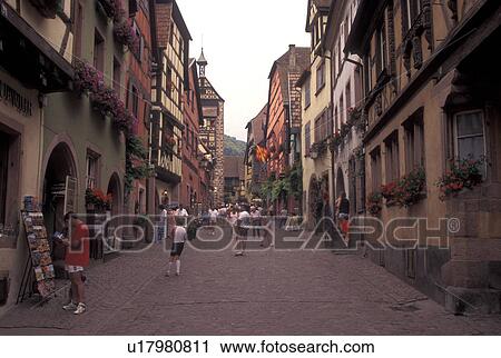 France, Riquewihr, Alsace, Haut-Rhin, Europe, outdoor cafT, wine region, Half-timbered buildings in the picturesque village of Riquewihr in the wine region of Alsace. View Large Photo Image Stock Image - France, Riquewihr, Alsace, Haut-Rhin, Europe, outdoor cafT, wine region, Half-timbered buildings in the picturesque village of Riquewihr in the wine region of Alsace.. Fotosearch