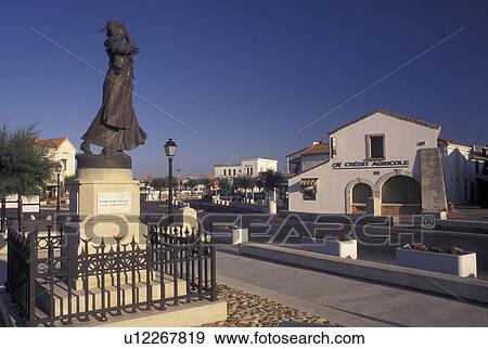France, Saintes-Maries-de-la-Mer, Camargues, Bouches-du-Rhone, Provence, Europe, Statue in the village of Saintes-Maries-de-la-Mer. View Large Photo Image Stock Photo -  France, Saintes-Maries-de-la-Mer, Camargues, Bouches-du-Rhone, Provence, Europe, Statue in the village of Saintes-Maries-de-la-Mer.. Fotosearch