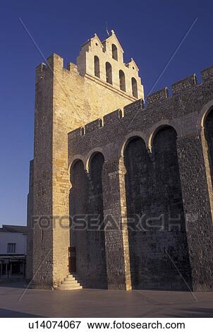 France, Saintes-Maries-de-la-Mer, Camargues, Bouches-du-Rhone, Provence, Europe, 12th century fortress and church in the village of Saintes-Maries-de-la-Mer. View Large Photo Image Stock Photo - France, Saintes-Maries-de-la-Mer, Camargues, Bouches-du-Rhone, Provence, Europe, 12th century fortress and church in the village of Saintes-Maries-de-la-Mer.. Fotosearch