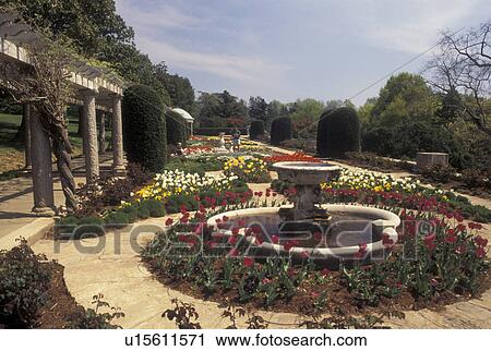 Stock Image -  garden, Richmond, Virginia, VA, The Italian Gardens at Maymont House Estate.. Fotosearch