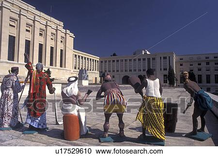 Geneva, UN, Switzerland, Palais des Nations, Sculpture of African Nations at the European Headquarters of the United Nations in the city of Geneva. View Large Photo Image Stock Image - Geneva, UN, Switzerland, Palais des Nations, Sculpture of African Nations at the European Headquarters of the United Nations in the city of Geneva.. Fotosearch