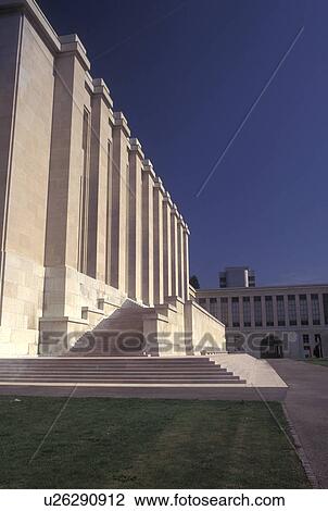 Stock Image -  Geneva, UN, Switzerland, Palais des Nations, European Headquarters of the United Nations in the city of Geneva.. Fotosearch