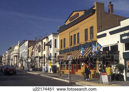 Georgetown, Washington, DC, District of Columbia, Buildings along Wisconsin Avenue in downtown Georgetown. View Large Photo Image Stock Image - Georgetown, Washington, DC, District of Columbia, Buildings along Wisconsin Avenue in downtown Georgetown.. Fotosearch