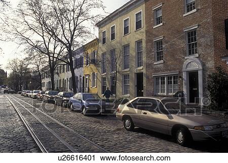 Georgetown, Washington, DC, District of Columbia, Townhouses line the street in a residential area of Georgetown. View Large Photo Image Stock Image - Georgetown, Washington, DC, District of Columbia, Townhouses line the street in a residential area of Georgetown.. Fotosearch