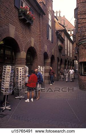Germany, Bremen, Europe, Shops and gallieris along Bottcherstrasse in downtown Bremen. View Large Photo Image Stock Image - Germany, Bremen, Europe, Shops and gallieris along Bottcherstrasse in downtown Bremen.. Fotosearch