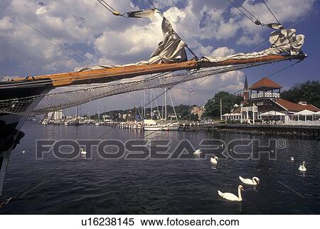 Germany, Flensburg, Schleswig-Holstein, Baltic Sea, Europe, Boat docked in the harbor of Flensburg Gate to the North. View Large Photo Image Stock Photography - Germany, Flensburg, Schleswig-Holstein, Baltic Sea, Europe, Boat docked in the harbor of Flensburg Gate to the North.. Fotosearch