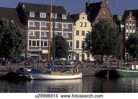 Germany, Lubeck, Schleswig-Holstein, Baltic Sea, Europe, Boats docked in the Holstenhafen (harbor) in Lubeck. View Large Photo Image Picture - Germany, Lubeck, Schleswig-Holstein, Baltic Sea, Europe, Boats docked in the Holstenhafen (harbor) in Lubeck. . Fotosearch