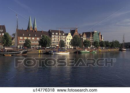 Germany, Lubeck, Schleswig-Holstein, Baltic Sea, Europe, Boats docked in the Holstenhafen (harbor) in Lubeck. View Large Photo Image Stock Photo - Germany, Lubeck, Schleswig-Holstein, Baltic Sea, Europe, Boats docked in the Holstenhafen (harbor) in Lubeck. . Fotosearch