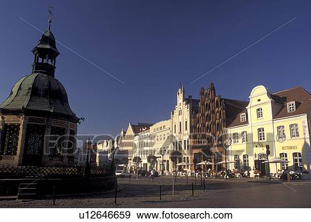 Germany, Wismar, Europe, Mecklenburg-Pomerania, Wasserkunst at Markt in downtown Wismar View Large Photo Image Stock Photo - Germany, Wismar, Europe, Mecklenburg-Pomerania, Wasserkunst at Markt in downtown Wismar. Fotosearch