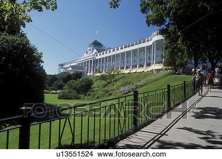 Grand Hotel, Mackinac Island, MI, Lake Huron, Michigan, Historic Grand Hotel on Mackinac Island. View Large Photo Image Picture - Grand Hotel, Mackinac Island, MI, Lake Huron, Michigan, Historic Grand Hotel on Mackinac Island.. Fotosearch