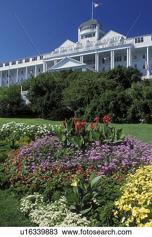 Grand Hotel, Mackinac Island, MI, Lake Huron, Michigan, Historic Grand Hotel on Mackinac Island. View Large Photo Image Stock Image - Grand Hotel, Mackinac Island, MI, Lake Huron, Michigan, Historic Grand Hotel on Mackinac Island.. Fotosearch