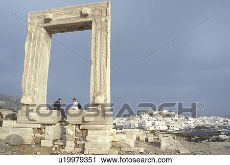 Greece, Naxos, Greek Islands, Cyclades, Europe, Temple of Apollo on Naxos Island on the Aegean Sea. View Large Photo Image Stock Image - Greece, Naxos, Greek Islands, Cyclades, Europe, Temple of Apollo on Naxos Island on the Aegean Sea.. Fotosearch