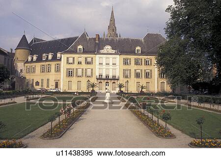 Stock Photography -  Grenoble, France, Isere, Rhone-Alpes, Europe, City Hall and Jardin de Ville in downtown Grenoble.. Fotosearch