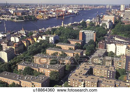 Hamburg, aerial, Germany, Elbe River, Europe, Aerial view of Port of Hamburg along the Elbe River. View Large Photo Image Stock Image - Hamburg, aerial, Germany, Elbe River, Europe, Aerial view of Port of Hamburg along the Elbe River.. Fotosearch