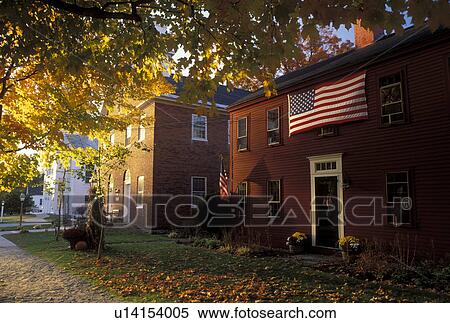 Stock Photography -  Hancock, NH, New Hampshire, Historic district in the town of Hancock in the fall.. Fotosearch