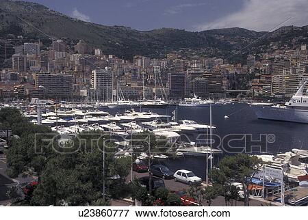 harbor, Monaco, View of Monaco Harbor in the district of La Condamine in the Principality of Monaco along the Mediterranean Sea View Large Photo Image Stock Photo - harbor, Monaco, View of Monaco Harbor in the district of La Condamine in the Principality of Monaco along the Mediterranean Sea . Fotosearch